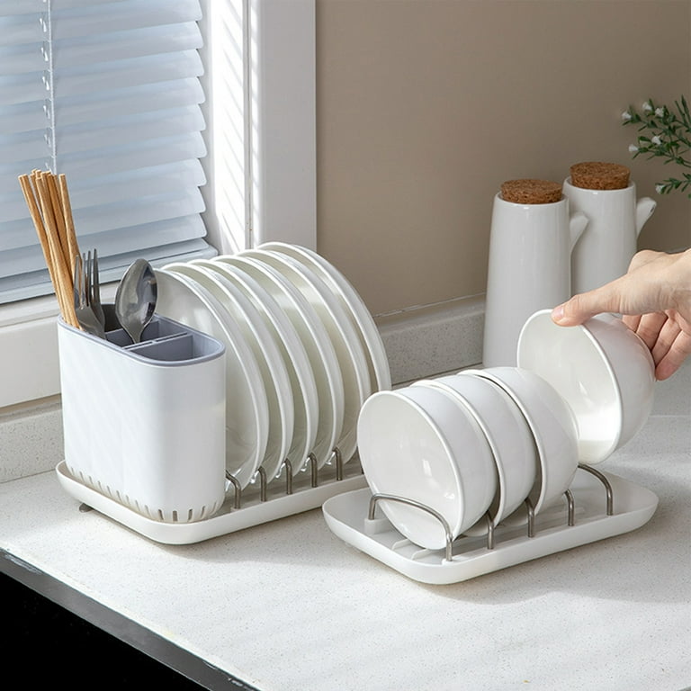 Multi-purpose Dish Storage Rack With Draining Board And Drainage