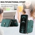 thumbnail image 2 of Wallet Case for iPhone 16 Pro, Adjustable Detachable Crossbody Zipper Purse Case with Card Holder & Kickstand, PU Leather Flip Folio Case for iPhone 16 Pro, Green, 2 of 10