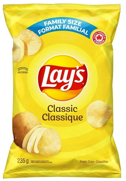 Lay's Classic Potato Chips, 235g (4 Pack)