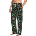 thumbnail image 2 of Balery Mexican Flower 1 print Men's Pajama Pants,Ultra Lightweight Pjs,Lounge Pant-Small, 2 of 9