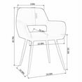thumbnail image 3 of Velvet Desk Chair No Wheels, 3 of 10