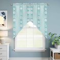 thumbnail image 6 of Teal Striped Coastal Kitchen Window Curtains, Swag Curtains Valance for Bedroom Living Room Bathroom, Nautical Beach Starfish Shell Rod Pocket Window Treatment Curtain Block Drapes 2 Panels 36"x36", 6 of 9