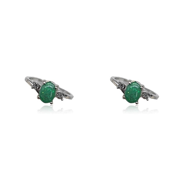 Anillo de plata Minnieouse para mujer con diamantes de imitación Verde Tamaño 8 2Conjunto