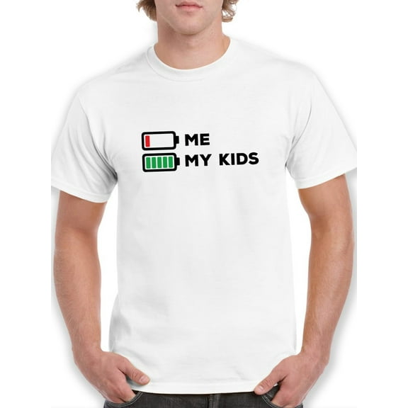 Batteries Of Kids And Mine Graphic Men White T-Shirt, Male Medium