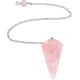 thumbnail image 1 of Péndulo de cristal de cuarzo rosa: radiestesia, adivinación y sanación. Incluye bolsa de regalo., 1 of 2