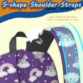 thumbnail image 5 of Unicorn and Rainbow Purple Pattern 17" Waterproof Oxford School Backpacks for Teens, S-Shape Padded Straps, for School, Travel, Hiking, Camping, 5 of 5