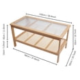 thumbnail image 5 of Modern Solid Wood Rectangle Coffee Table 2-Tier Glass Top Living Room Furniture, 5 of 10