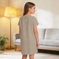 thumbnail image 5 of CCRFTGI Linen Short Sleeve Summer Dress for Child Girls Size 7 Casual A Line Swing Skater Dress Loose Fit Party Girls Clothes Fashion Dresses Khaki 3-4 Years, 5 of 9