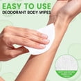 thumbnail image 4 of Travel Size Deodorant Body Wipes Bulk, Individu Wrapped Disposable No Rinse Shower Deodorizing Wipe, Women Men Adults Underarm Sweat Antiperspirant Bathing Wipes for Gym Homeless Green (200 Pcs), 4 of 4