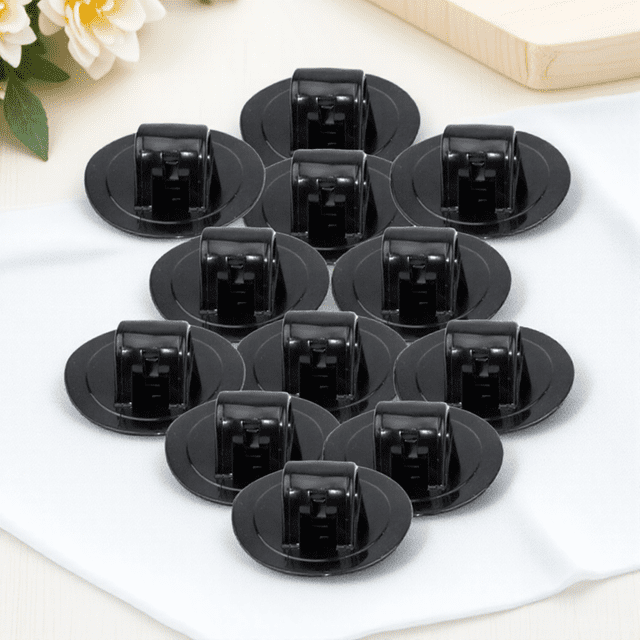 OUNONA 12Pcs Kayak Motor Holder Black PVC Buckle Fixation For Marine Use