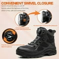 thumbnail image 3 of Work Boots for Men,Lightweight Breathable High Top Steel Toe Boots,Full-Sole Kevlar Anti-Puncture Work Shoes,Auto-Swivel Closure Non Slip Safety Boots, 3 of 10