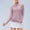 Pink, variant on DAFPZW Women's Long Sleeve Workout Tennis Tops Quarter Zip Pullover Slim Fit Athletic Golf Shirts Quick Dry Sun Protection