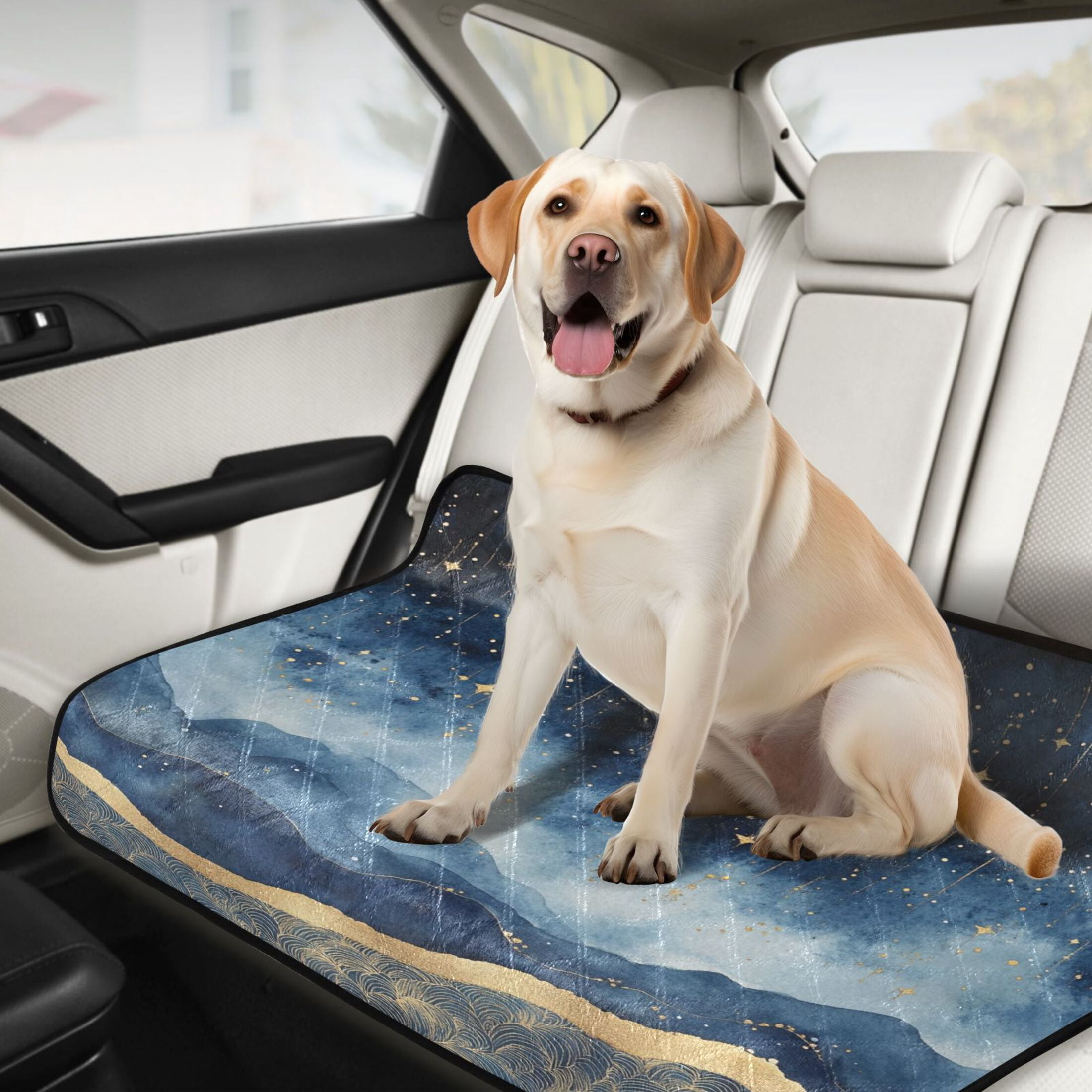 Qxltty Night Sky over The Sea Cat litter Pads Pet Set of 2 Diaper Mats Center Anti-leakage Layer Absorbent Soft and Comfortable