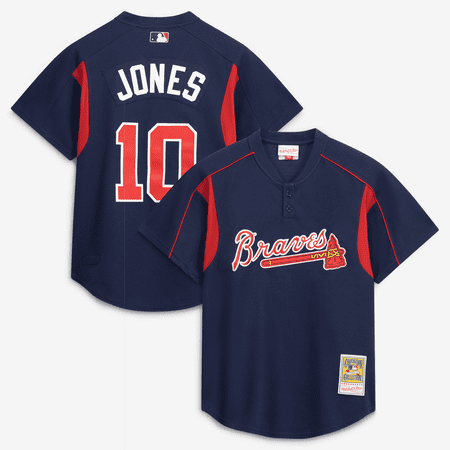 Men s Mitchell & Ness Chipper Jones Navy Atlanta Braves Authentic Batting Practice Jersey