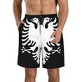Albania Eagle Print Shorts For Men Personalized Casual 3D Beach Shorts