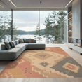 thumbnail image 2 of ODIKA 8'x10' Washable Area Rug Muted Earth Tones Geometric Design Intricate Symmetrical with Bold Shapes for Dining Room, Large Office, Lounge, Non-Slip Chair-Friendly Mat, 2 of 7