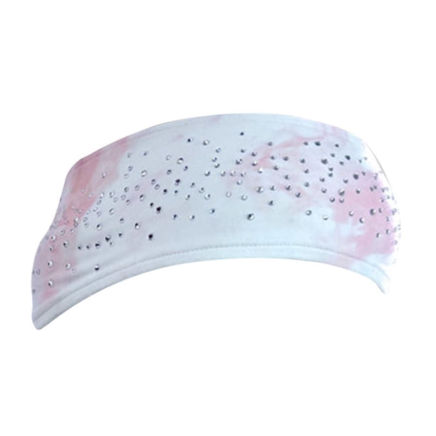 Diadema deportiva de poliéster para el sudor, accesorios protectores para el cabello para patinaje sobre hielo rosa claro