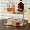 thumbnail image 2 of 1 Set Double Layer Tea Cup Holder Modern Clear Rectangle Large Capacity Plastic Desktop Mug Organizer Storage Rack Kitchen Supplies, 2 of 12