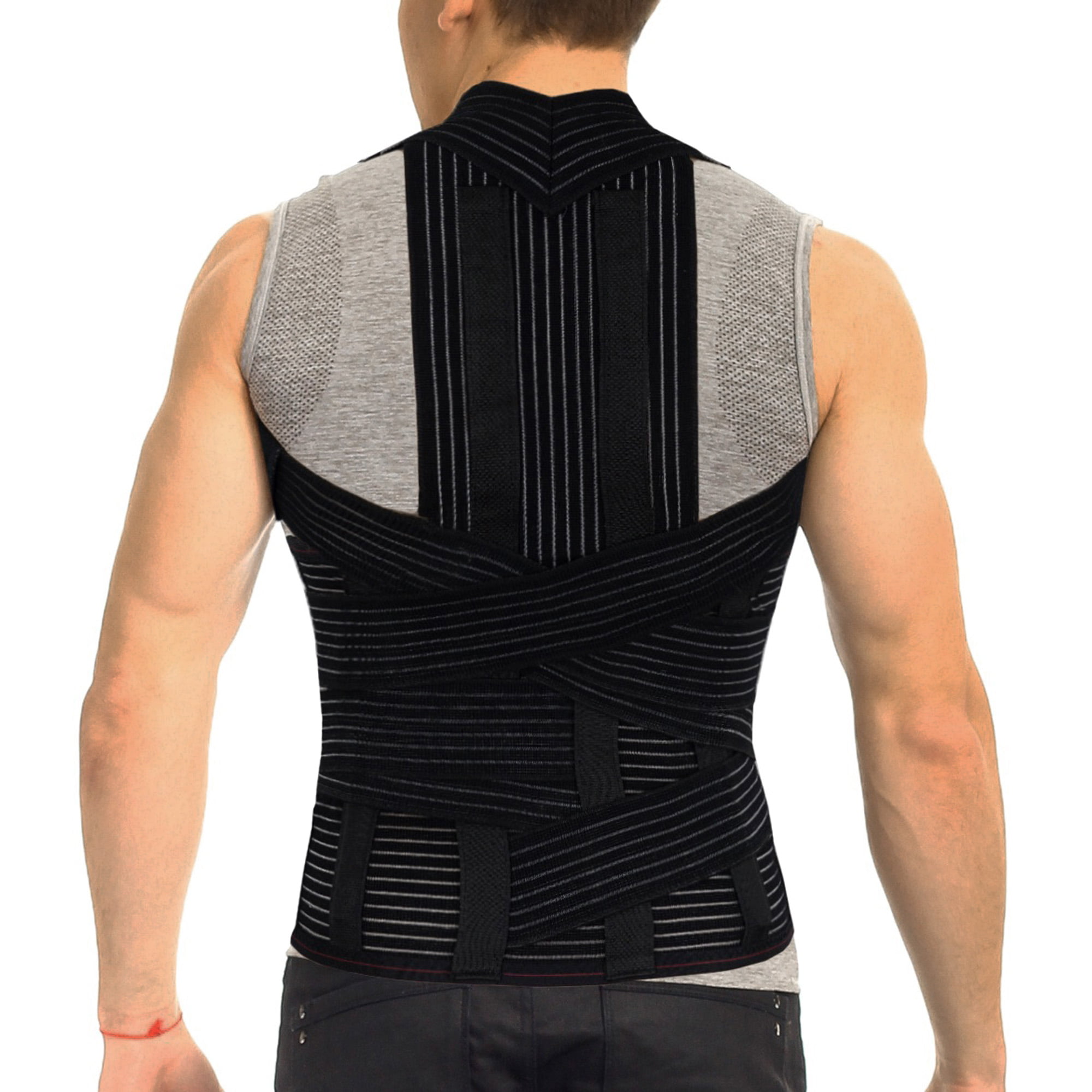 ORTONYX Full Back Support Brace with Removable Dorso-lumbar Pad - Upper and  Lower Back Pain Relief, Thoracic Kyphosis, Rounded Shoulders, Posture  Correction / S 