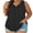 Black, variant on Womens Plus Size Tank Sleeveless Summer Vacation Beach V Neck Tops Breathable Comfortable Shirts
