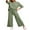 B Green, variant on 2 Piece Outfits for Women Lounge Sets Half Sleeve Knit Sweater Tops Matching Set Wide Leg Pants Tracksuit M