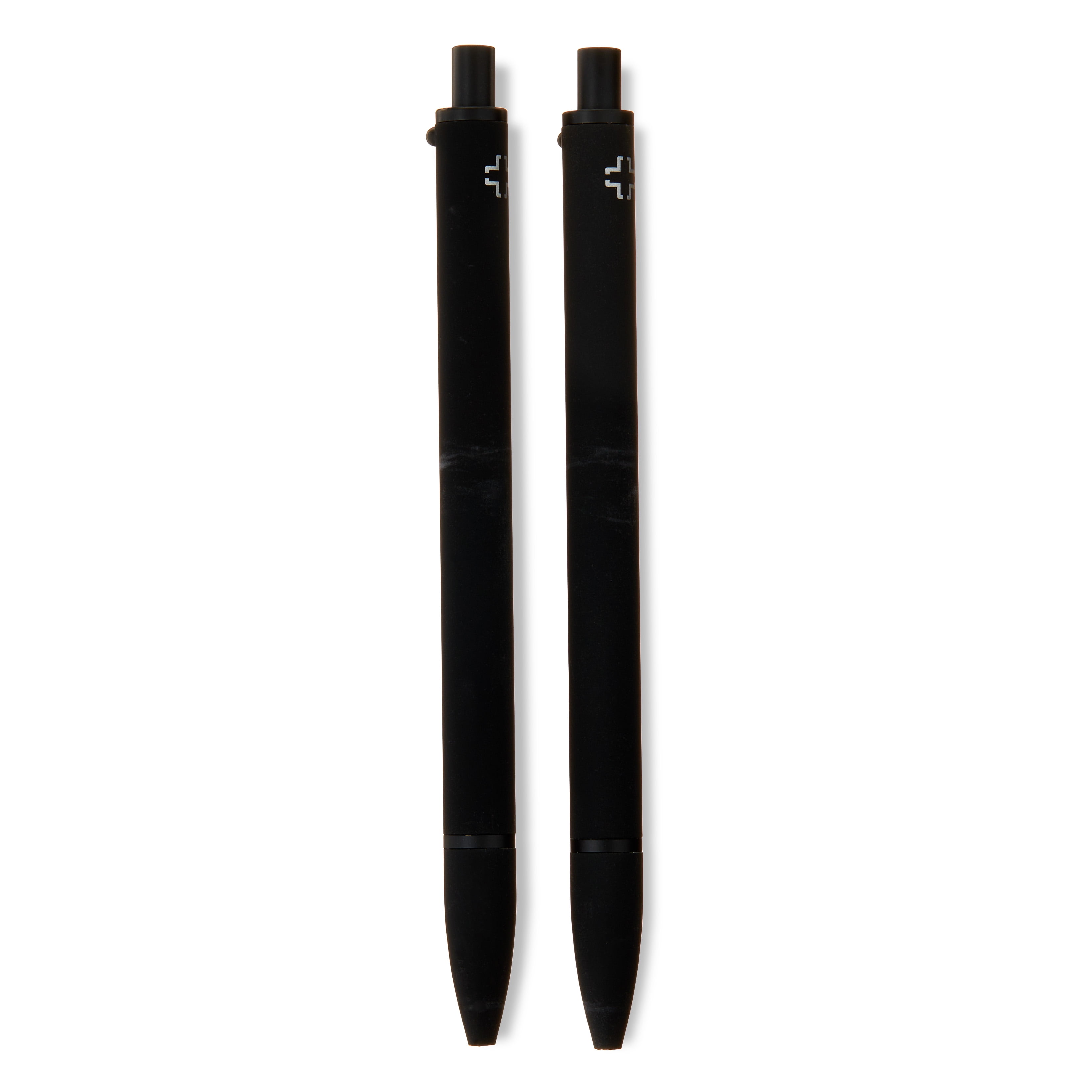 Pen+Gear Retractable Ballpoint Hybrid Ink Pen, Medium Point, 1 mm, Black Ink, 2 Count