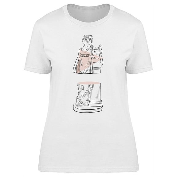 Greek Gypsum Antique Sculpture T-Shirt Women -Image by Shutterstock, Female Medium