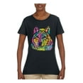 thumbnail image 3 of Colorful Majestic Neon Atric Wolf | Dean Russo Art Animal Lover Womens T-Shirt, Black, XL, 3 of 5