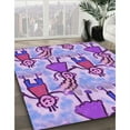 thumbnail image 3 of Ahgly Company Machine Washable Indoor Rectangle Transitional Dark Orchid Purple Area Rugs, 2' x 5', 3 of 7