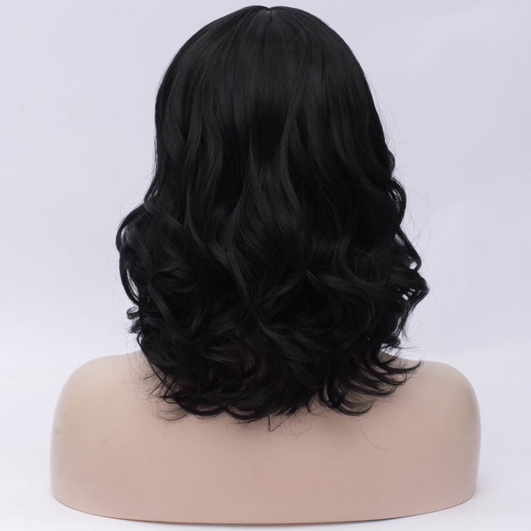 NEW! Women 16X12 Inch Wig Curly Strong Cap Black Item of 1 Human Hair Wigs for Women Lady 16 main image 3