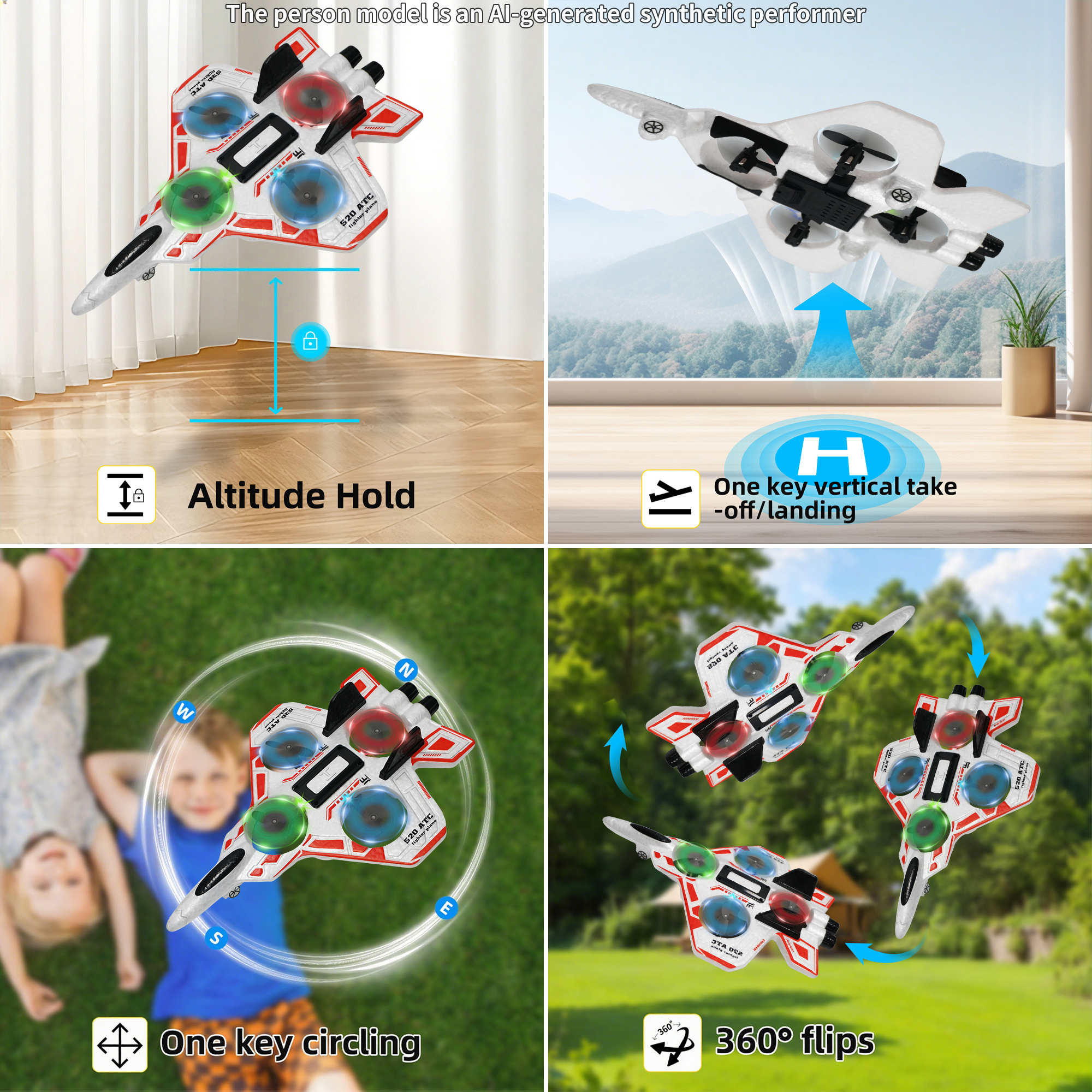 MAXKY Foam RC Airplane with 360° Stunt Flips photo 8