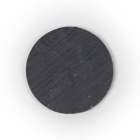 JPPlus Natural Slate Coasters with Rough Cut Edges for Laser Engraving, UV-LED Printing, or Chalk Designs. Handcrafted Real Stone with Sealed Surface Food Safe Before Decoration (1, Round)