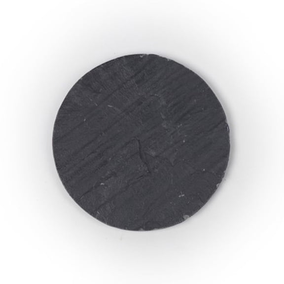 JPPlus Natural Slate Coasters with Rough Cut Edges for Laser Engraving, UV-LED Printing, or Chalk Designs. Handcrafted Real Stone with Sealed Surface Food Safe Before Decoration (1, Round)