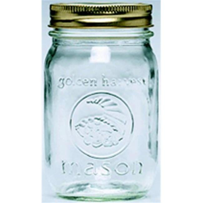Golden Harvest Regular Mouth Quart Jars with Lids & Bands, 12 Count