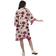 thumbnail image 5 of Moomaya Front Open Printed Shrug 3/4 Sleeve Georgette Beach Cover Up For Women, 5 of 6