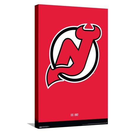 NHL New Jersey Devils – Logo 21 Canvas Wall Poster 14.725 x 22.375