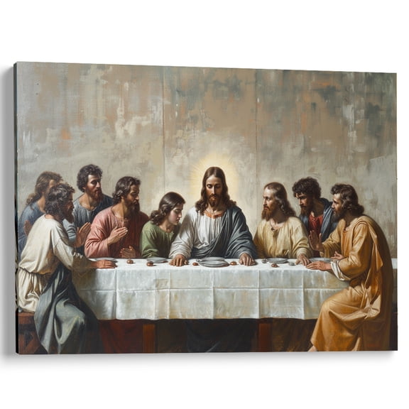 Tuohai Jesus Last Supper Canvas Wall Art Living Room Dining Room Decor 12x8 inch