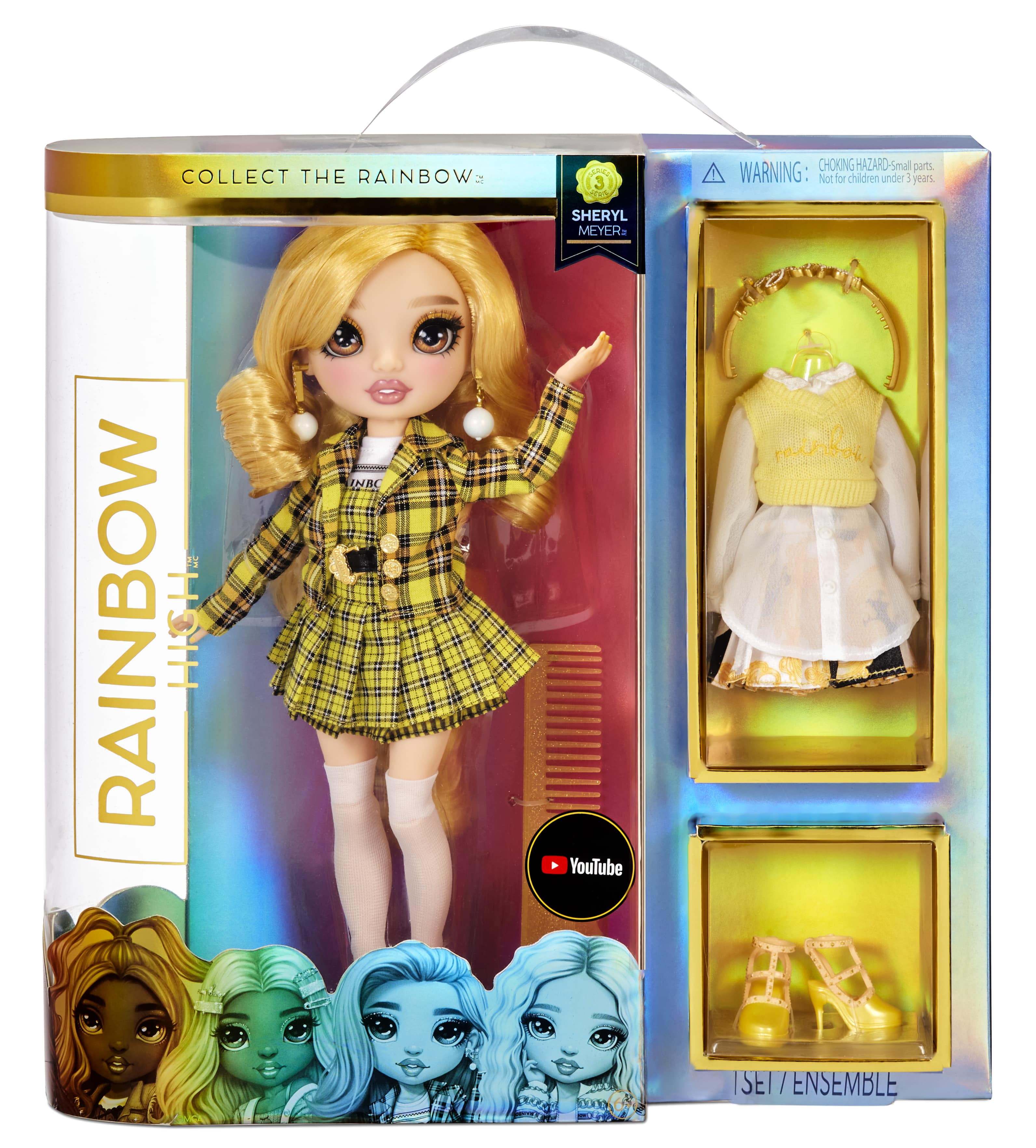 Rainbow High Sheryl Meyer – Marigold (Yellow) Fashion Doll with 2 Outfits To Mix & Match And Doll Accessories, Great Gift And Toy for Kids 6-12 Years Old