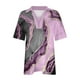 thumbnail image 4 of Tops Cortos para las Mujeres Blusas Impresas Manga Corta Turndown Collar Camiseta, Tops de Blusa para las Mujeres Casual, 4 of 5
