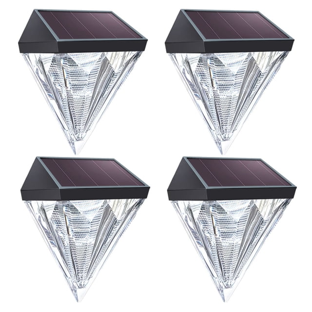 LSLJS Fence Lights - LED Powered Wireless Wall Lights IP44, Automatic Patio Lamps for Front Door, Pool(2/4 Pack), Solar Light