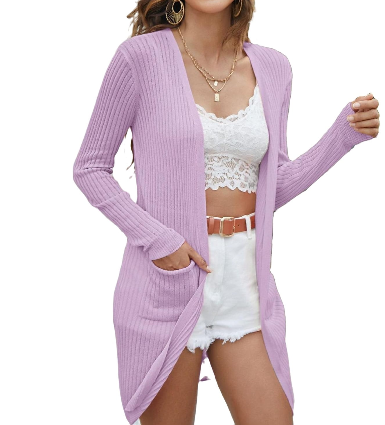 Mauve long hotsell cardigan