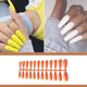 thumbnail image 4 of Qarigey Uñas postizas largas, manicura de uñas Multicolor a presión, manicuras pequeñas de moda para el hogar, puntas de cubierta completa Juegos de manicura Naranja oscuro, 4 of 5
