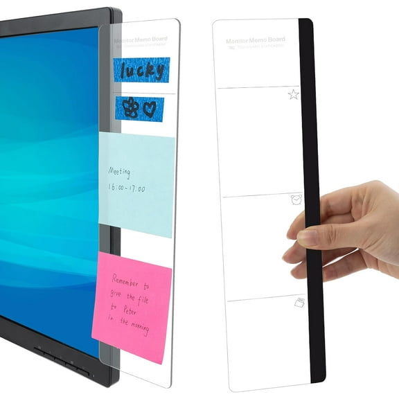 Office Desk Accessories 2pcs Computer Monitor Memo Board Message Board Supplies for Women Men Sticky Note Holder Home Desktop Decor