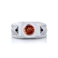 thumbnail image 2 of Gem Stone King Men's 925 Sterling Silver Red Garnet and Black Diamond Ring (1.63 Cttw, Gemstone Birthstone, Available in Size 7, 8, 9, 10, 11, 12, 13), 2 of 5