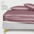 thumbnail image 3 of LINENWALAS Full Fitted Sheet, 100% Bamboo Silk Sheet, 300 Thread Count, 16" Deep Pocket Bedsheet (Lilac, Full), 3 of 9