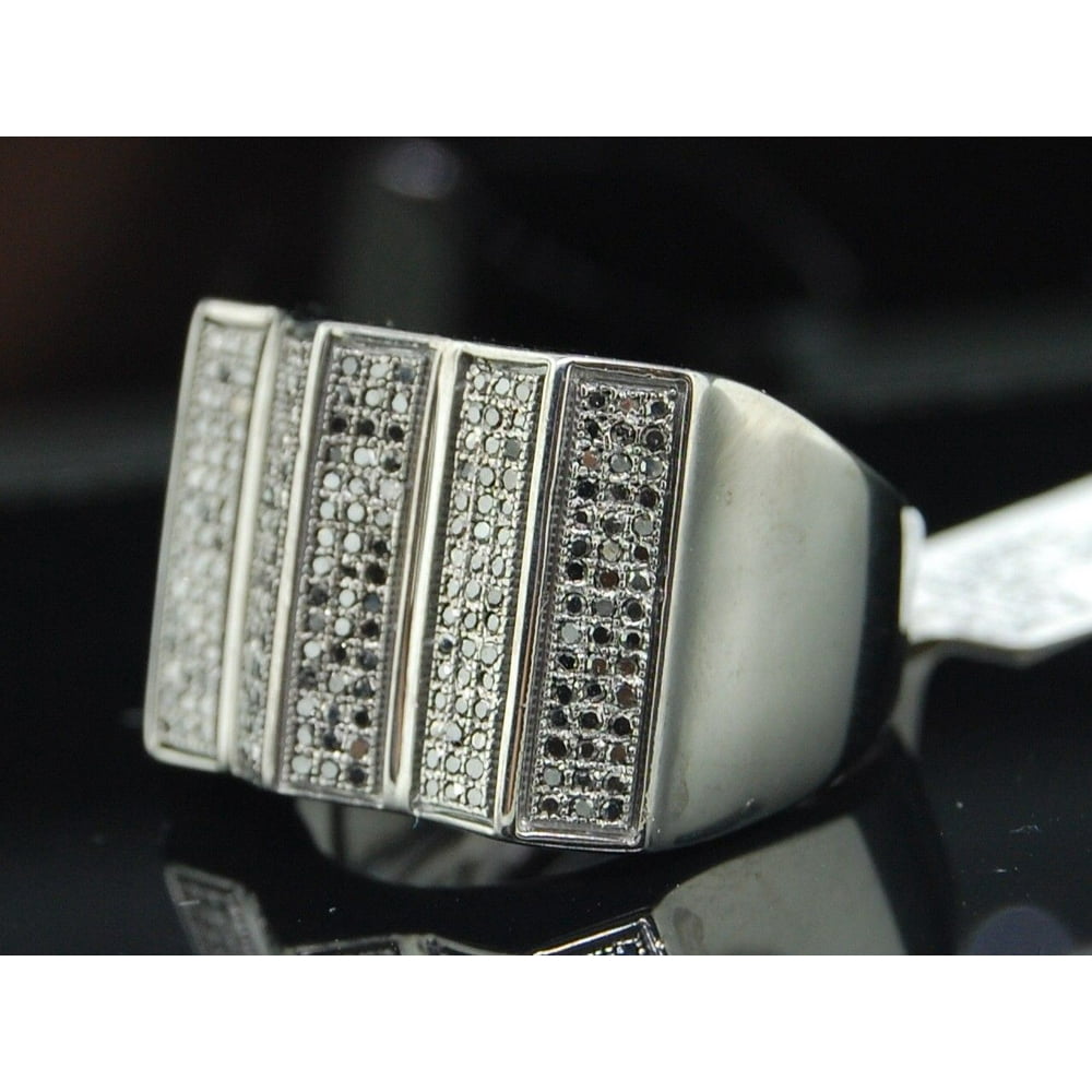 Jewelry For Less Diamond Pinky Ring .925 Sterling Silver Mens Pave