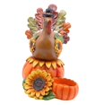 thumbnail image 1 of Estatua de pavo con candelabro de calabaza, escultura versátil de resina para el Día de Acción de Gracias. Estilo B, 1 of 9