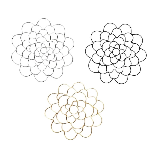 Decoración del hogar, decoración de habitaciones, decoración de paredes Organizador floral de acero inoxidable Arreglo floral para florero Arreglo floral reutilizable para floreros 3 piezas Asistente