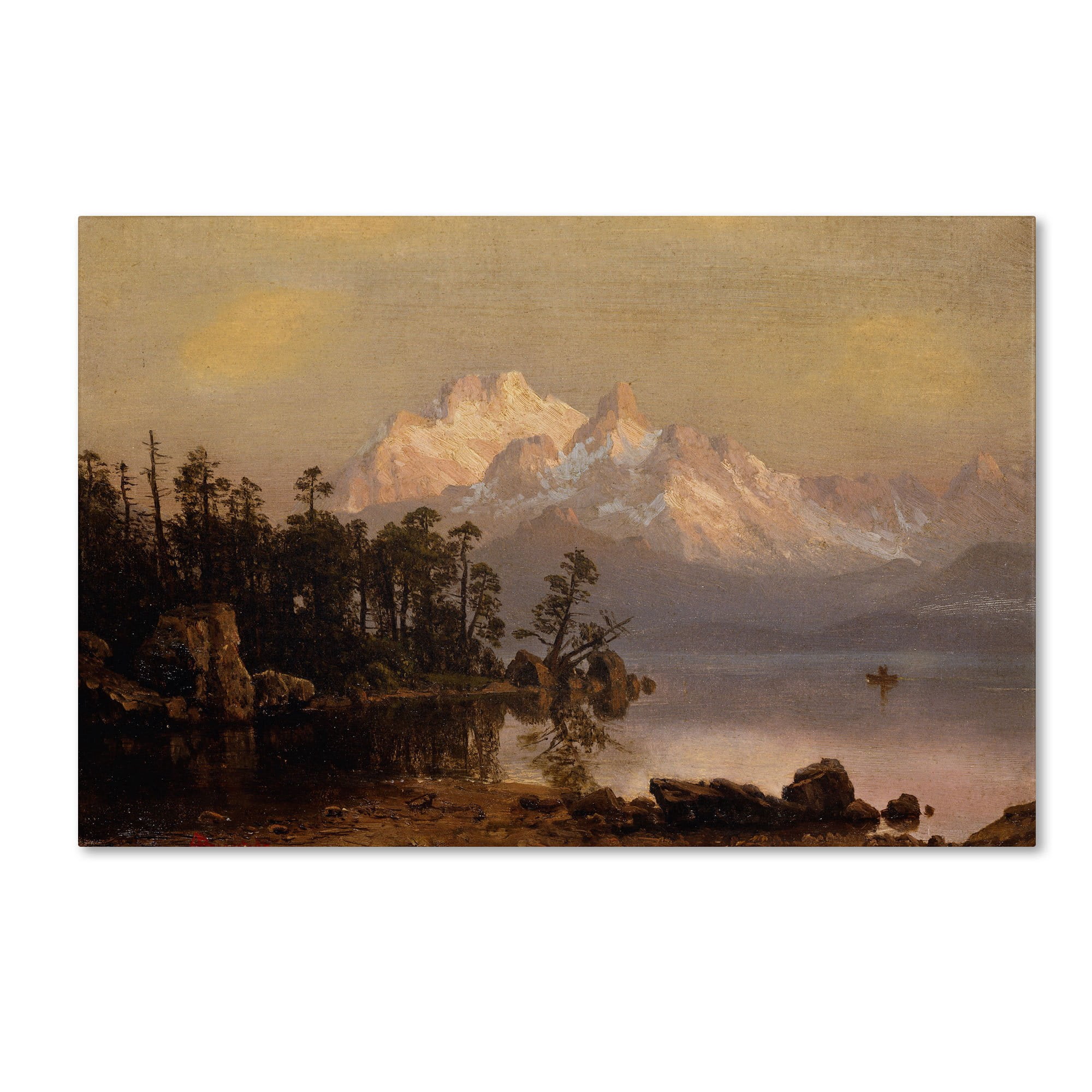 Trademark Fine Art "Mountain Canoeing" Canvas Art by Albert Bierstadt