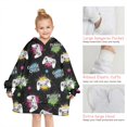 thumbnail image 6 of Neon Controllers Games Icons Black Pattern Blanket Hoodies for Kids 6-13YR Oversize Wearable Blanket Hoodies for Boys Girls Teens, 6 of 7